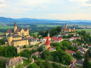 TourInfo 30 Peisaj cu castele și sate istorice din România.