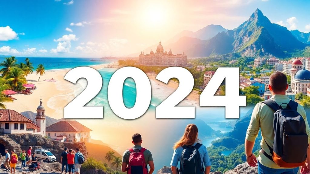 Destinații turistice populare și călători explorând în anul 2024